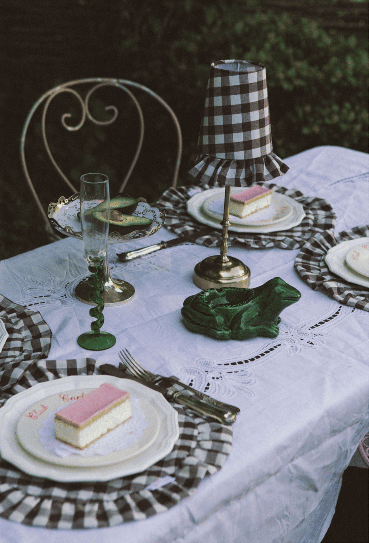 Philia Table Lamp Gingham Ruffle