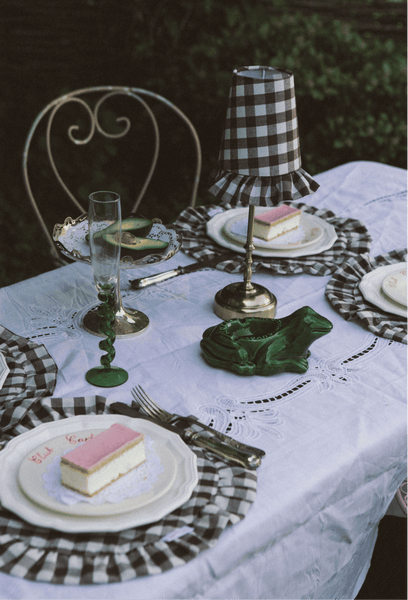Philia Table Lamp Gingham Ruffle