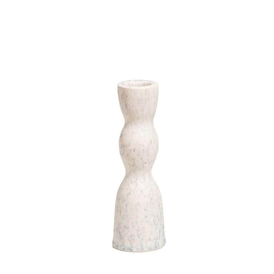 Low Wave Candleholder - White Speckle