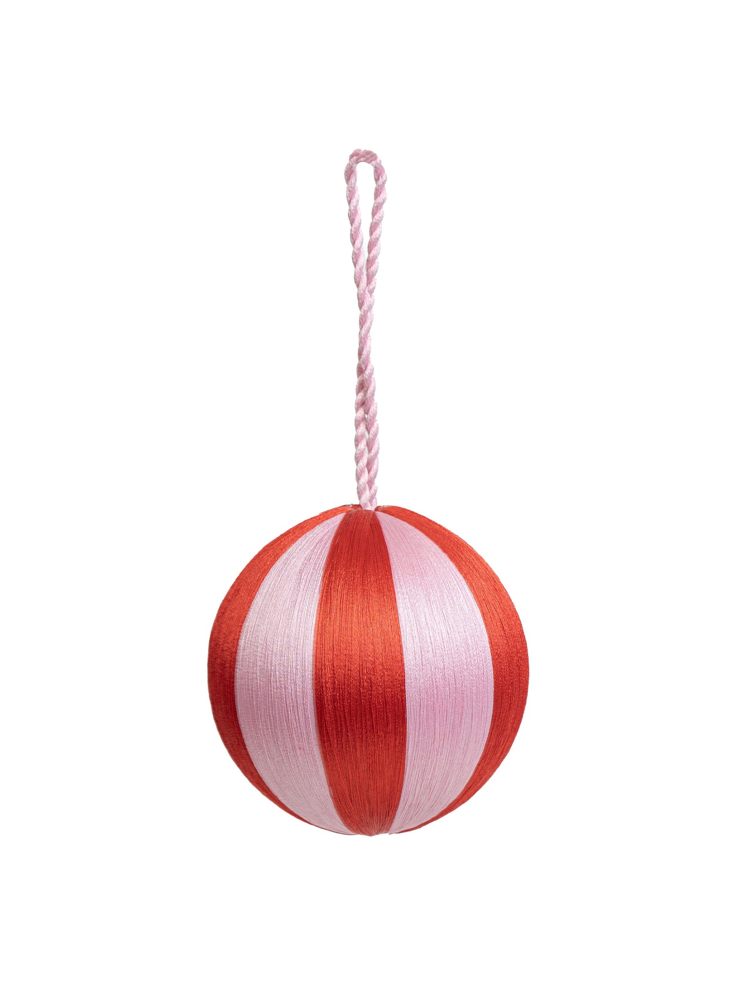 Stripe Baubles L 4" - Red / Pink