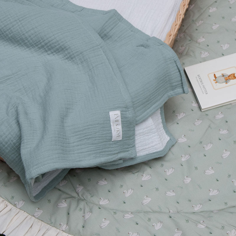 Soft Organic Cotton Baby Blanket - Sage