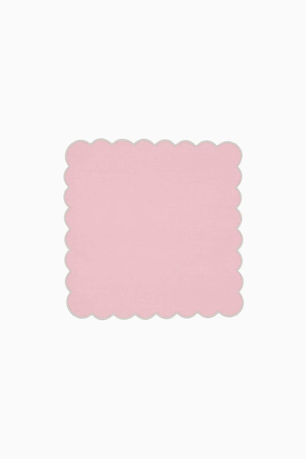 Zero-Waste Scalloped Linen Napkins Bubblegum Pink - Set of 2