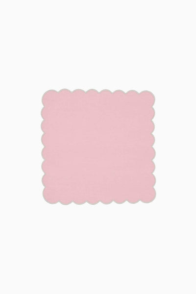 Zero-Waste Scalloped Linen Napkins Bubblegum Pink - Set of 2