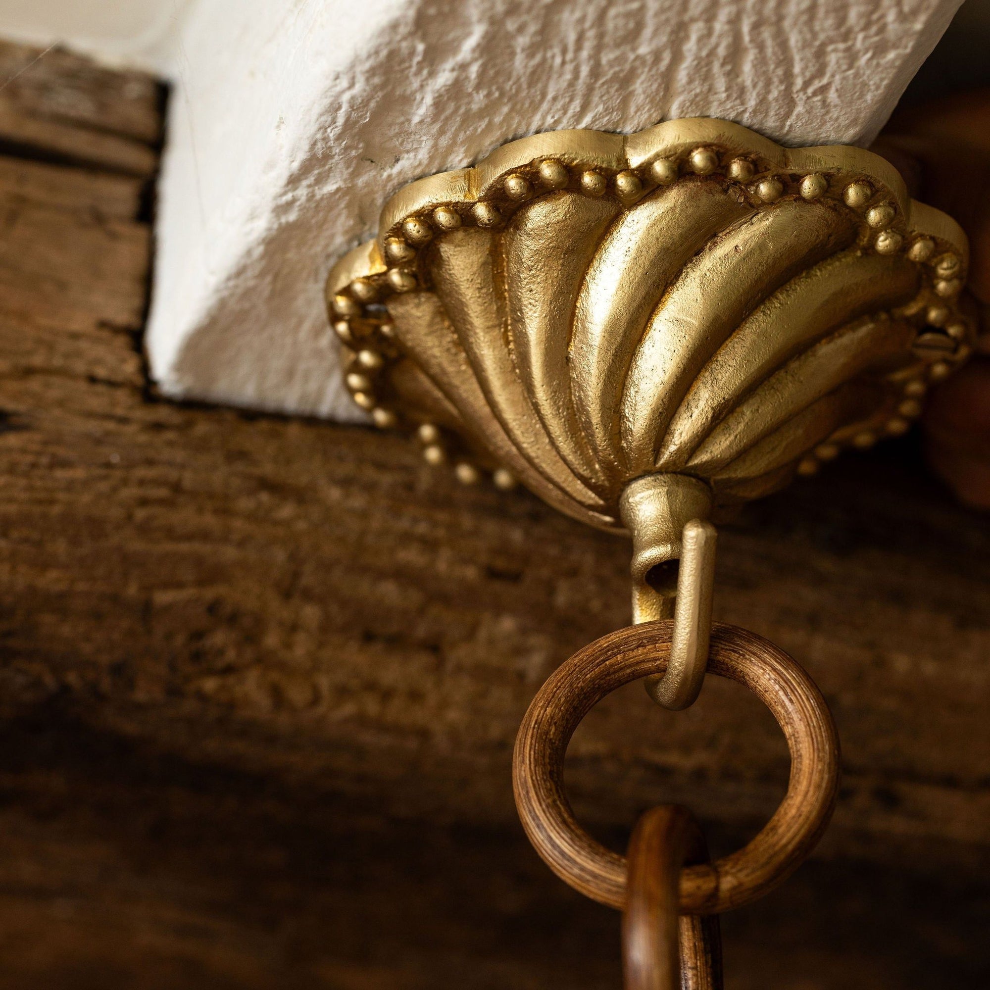 Shell Brass Ceiling Rose (Antique)