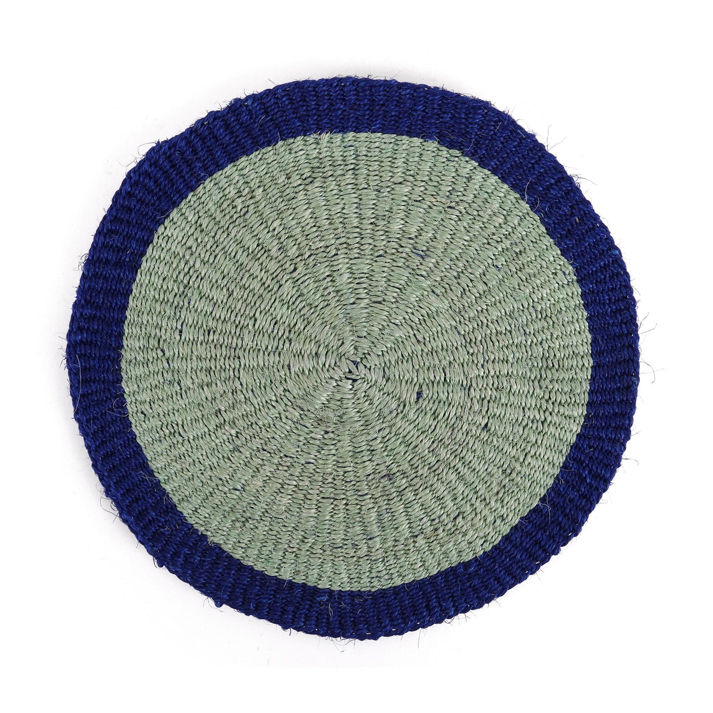KALAMU: Sapling Green and True Blue Sisal Circular Placemat