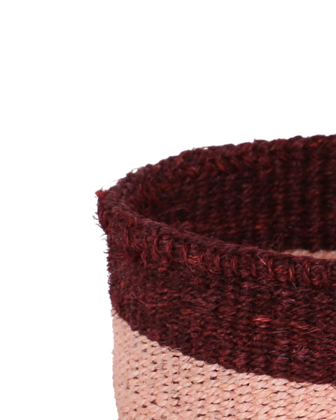 KOFIA: Burgundy and Dusty Pink Sisal Bread Basket