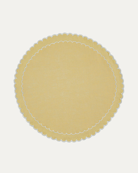 Filipa Placemat, Yellow with White