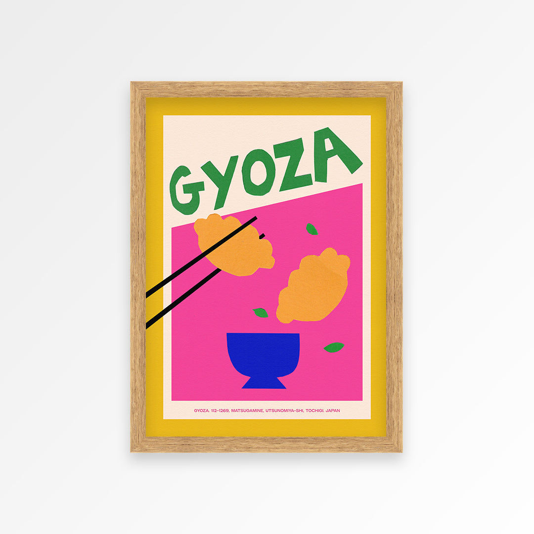 Gyoza Hand Collaged Print