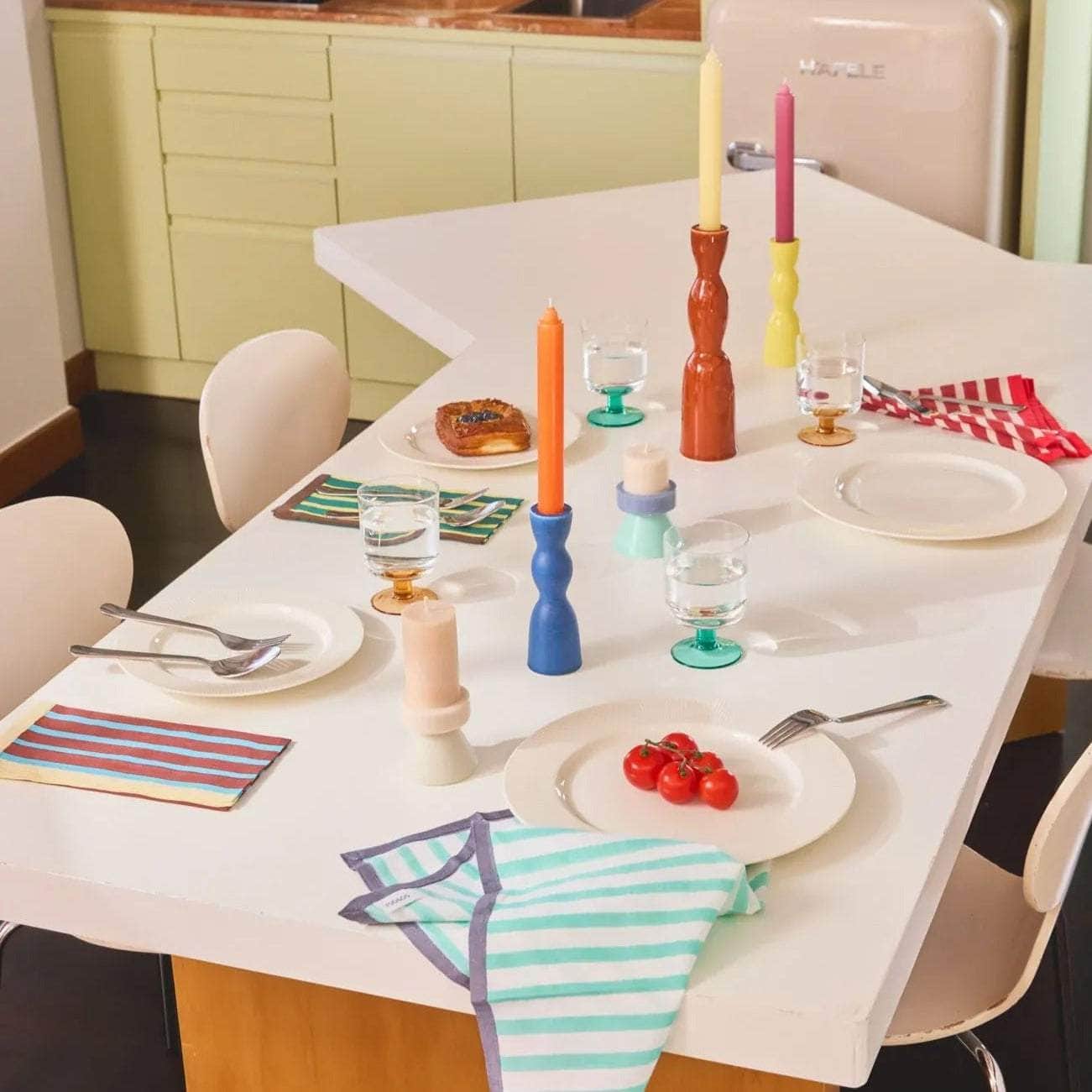 Block Stripe Napkins - Aubergine / Mauve