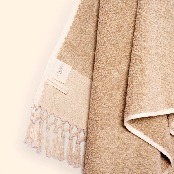 Pure Linen King Bath Towel In Beige