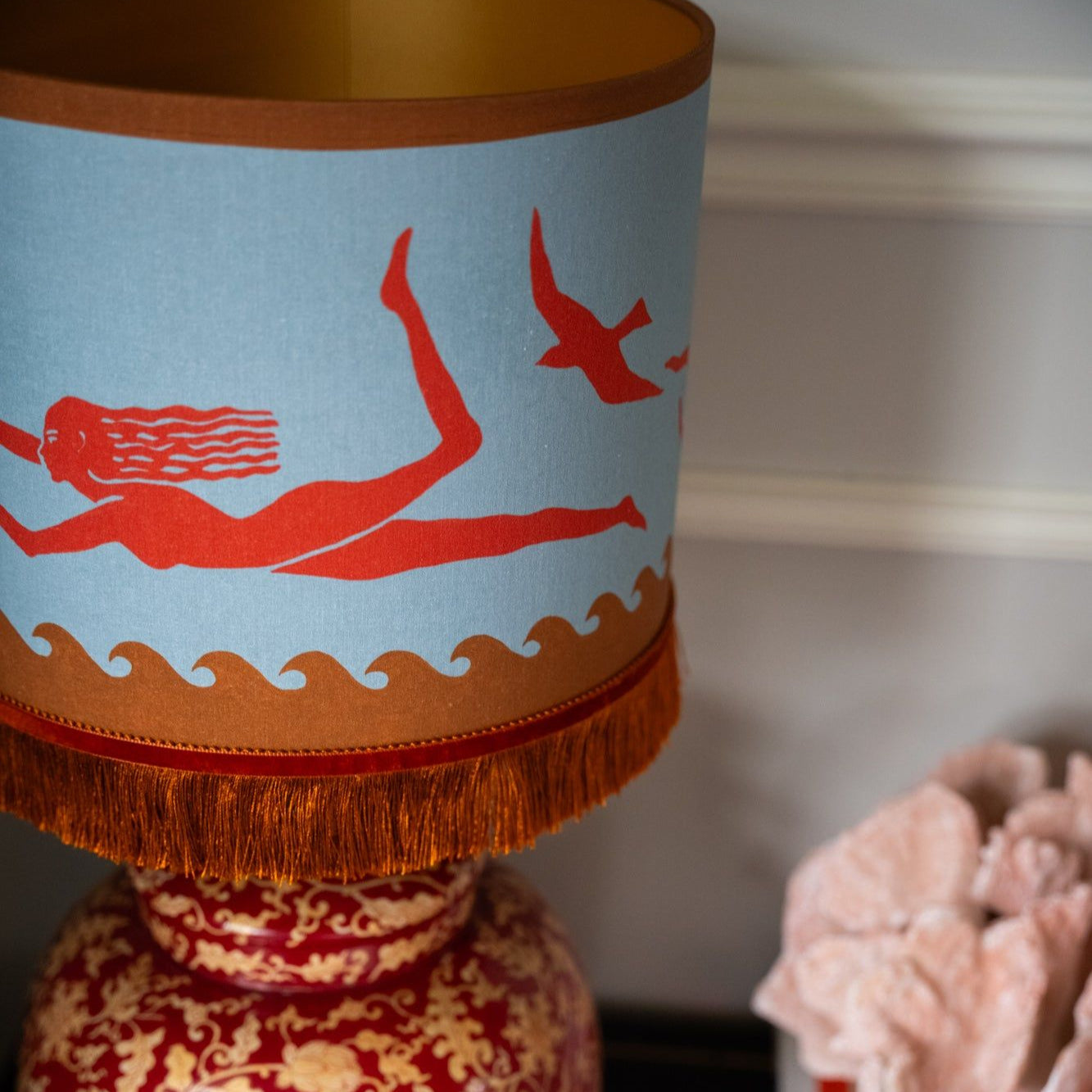 Palais x Hôtel Magique Lampshade Thalassa Smokey Blue & Coral