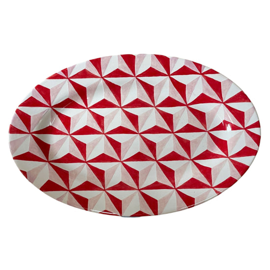 Starry Eye Platter, Red & Pink