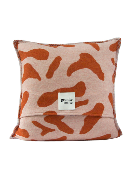 Orange + Pink Scatter Cushion Recycled Wool
