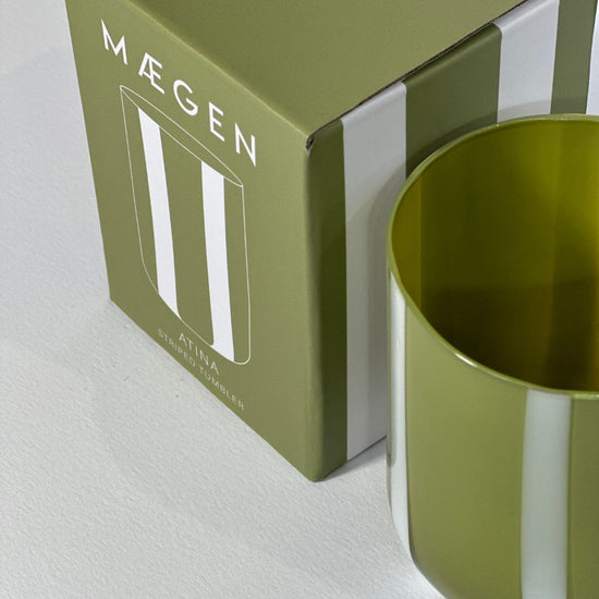 Atina Glassware | Olive & White