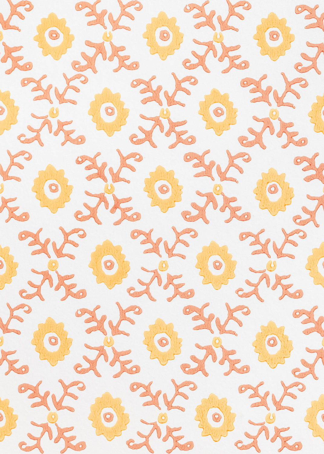 Folk Flower Pendant Lampshade - Yellow / Terracotta