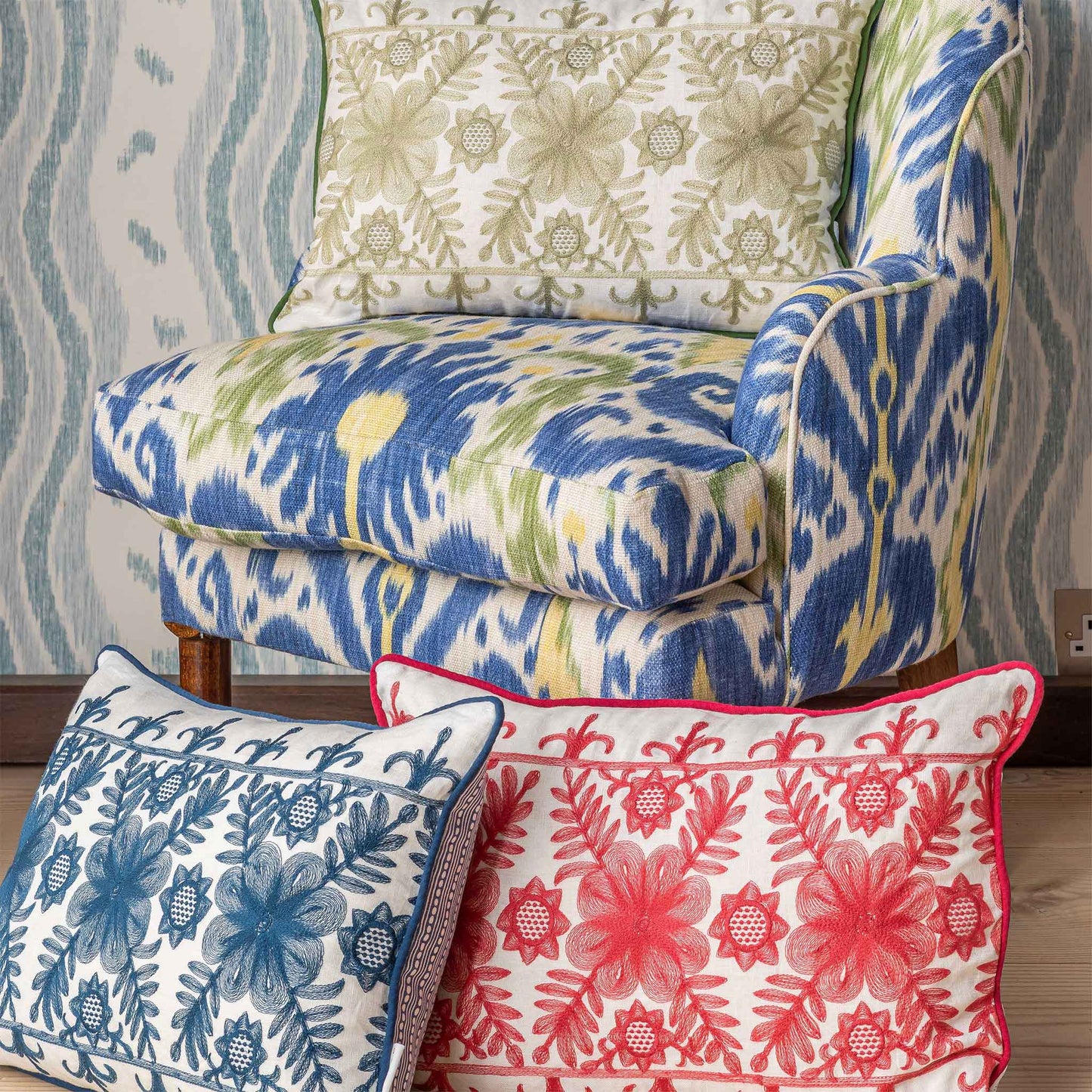 Angelica Navy Oblong Cushion