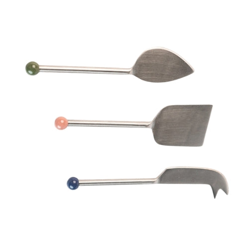 Stainless Steel Cheese Knife Set, (Set of 3)- 6.5 x 2 Inches