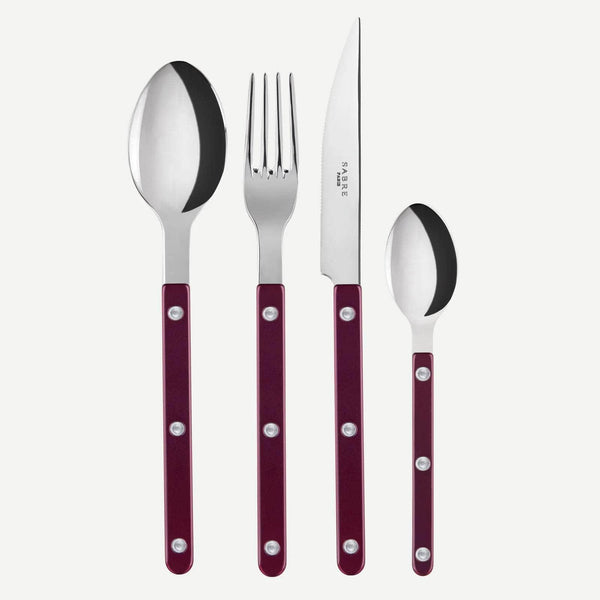Bistrot Pearly 4pc Cutlery Set, Aubergine