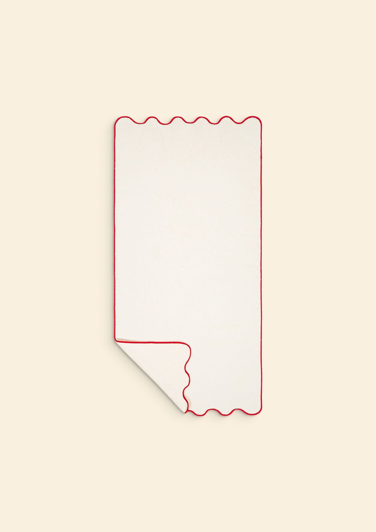 Ivory & Bordeaux Cotton Wavy Bath Towel