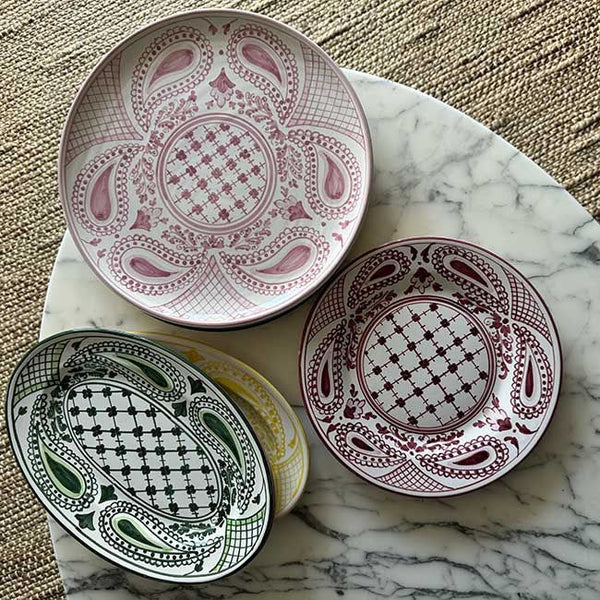Large Round Pink Bandana Plate