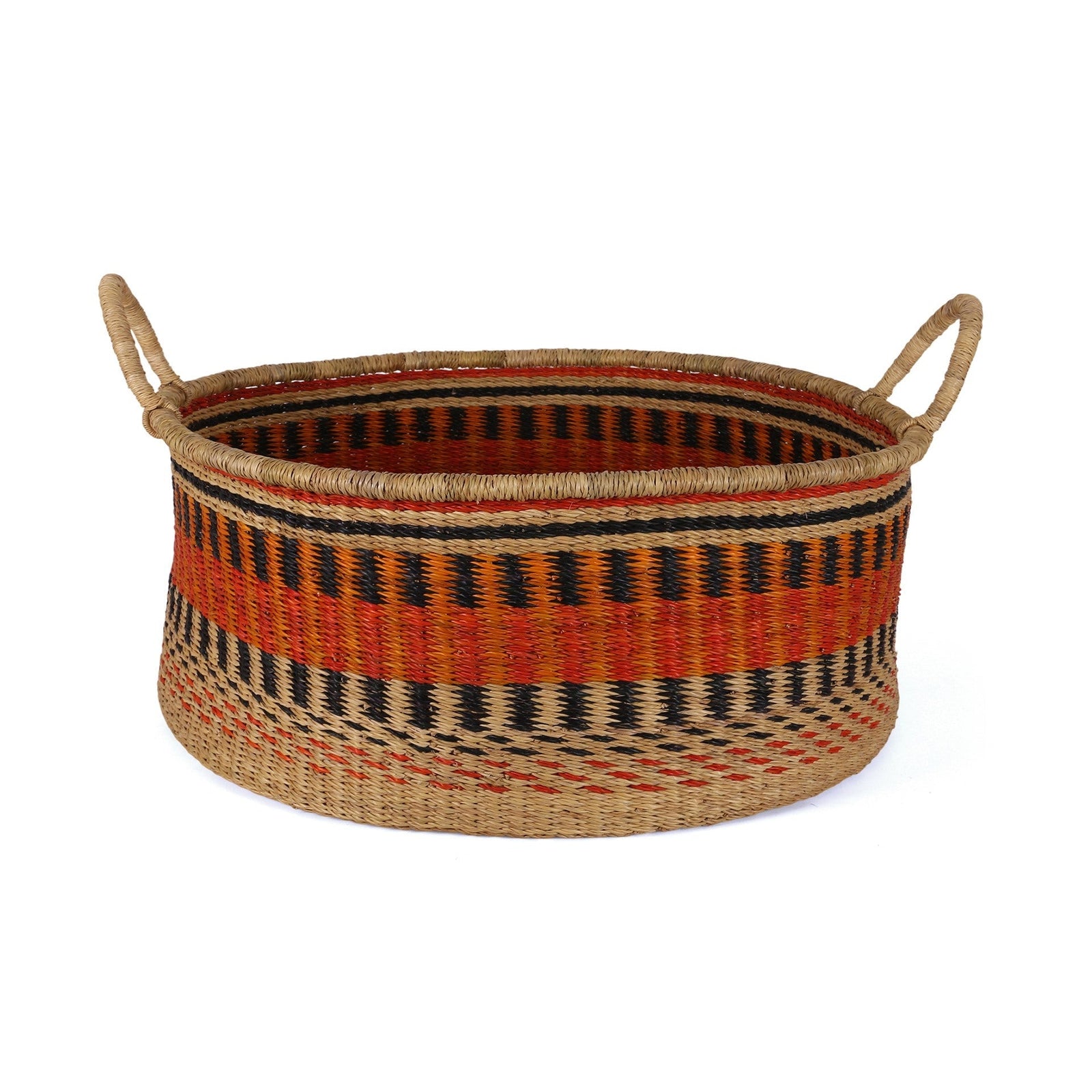 KYEKYEWERE: Large Red, Orange and Black Floor Storage Basket