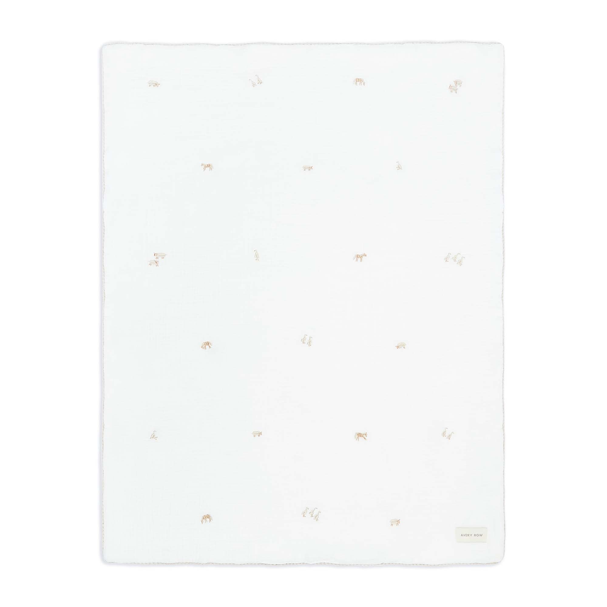 Embroidered Muslin Blanket - Little Farm