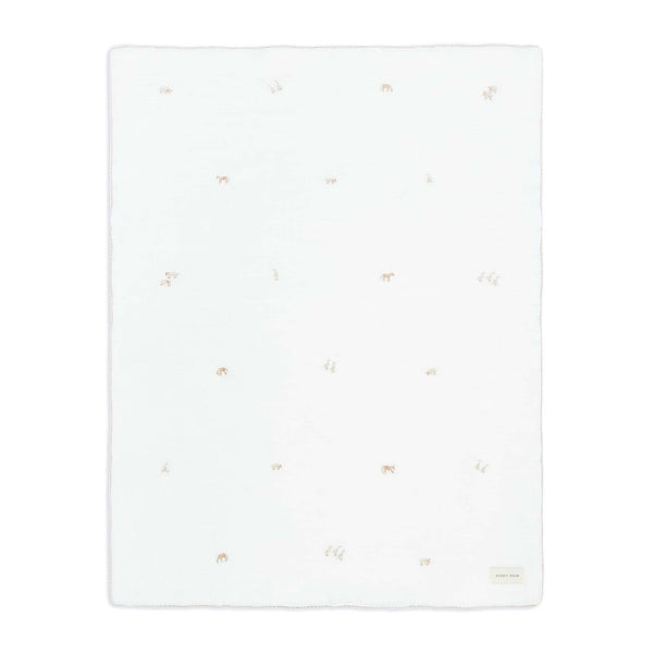 Embroidered Muslin Blanket - Little Farm