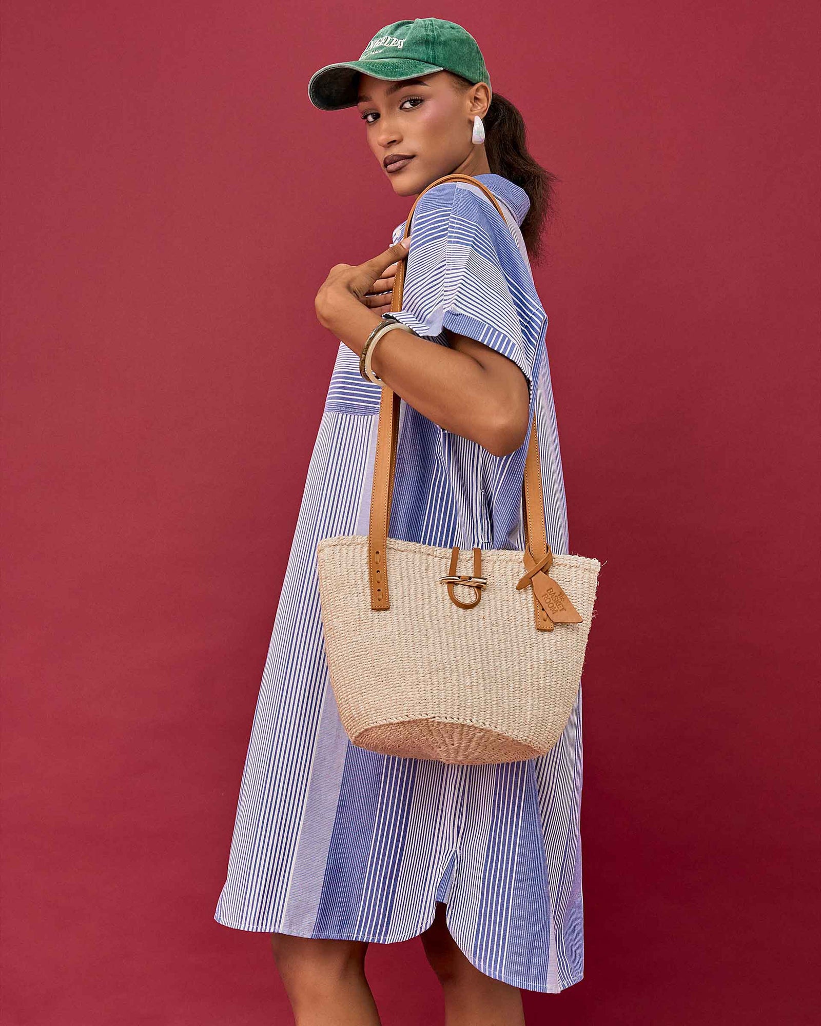 SEMA: Sisal and Leather Natural Shoulder Bag