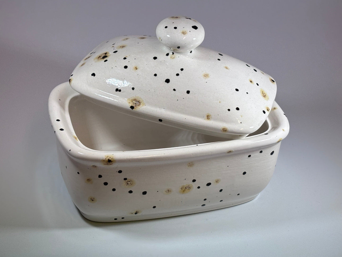 Butter Dish with Lid - Confetti Glaze