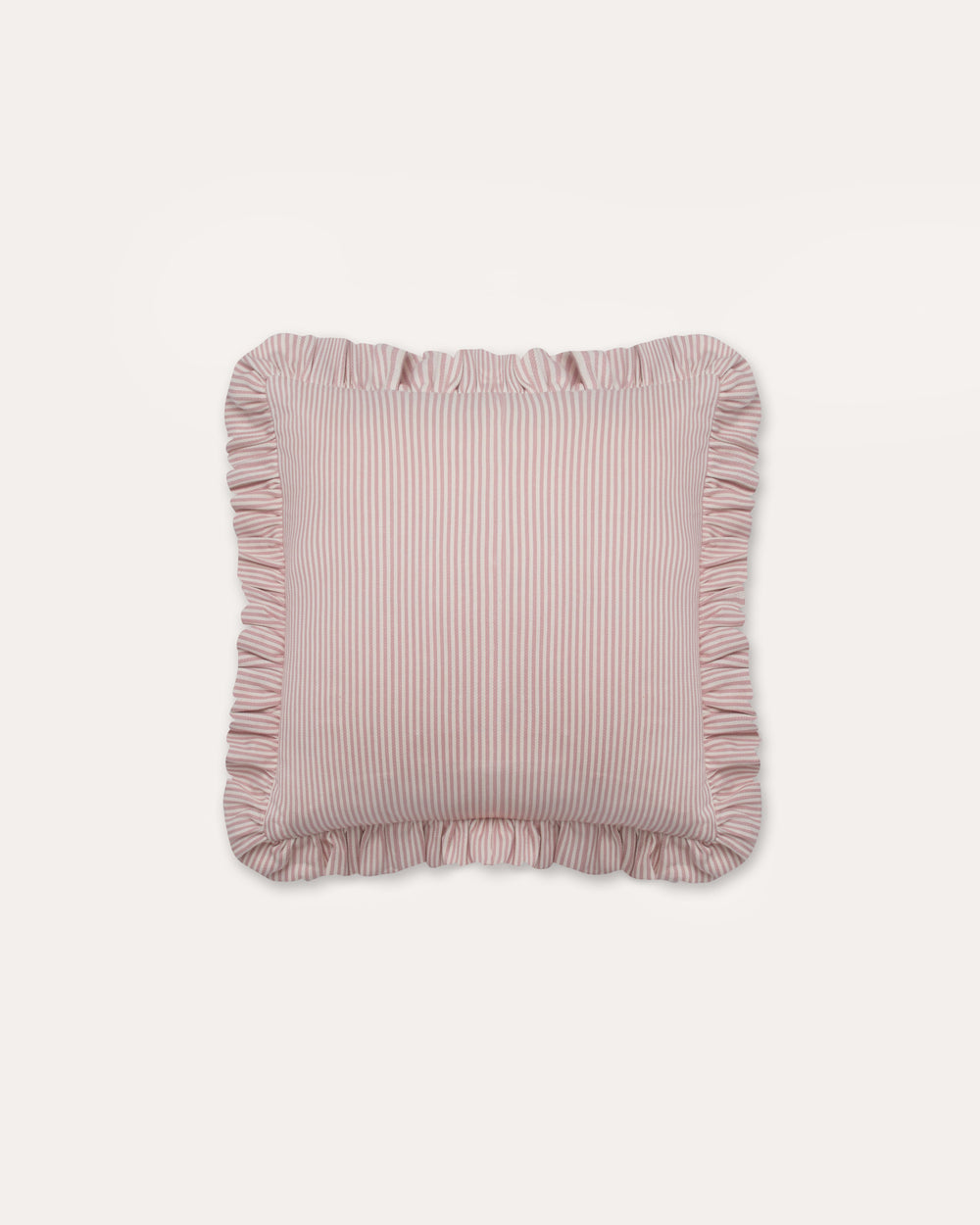 The Fine Stripe Square Cushion in Rose