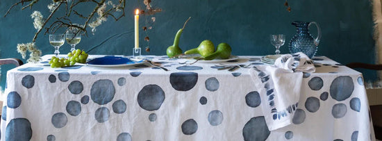 Blue Dots Tablecloth