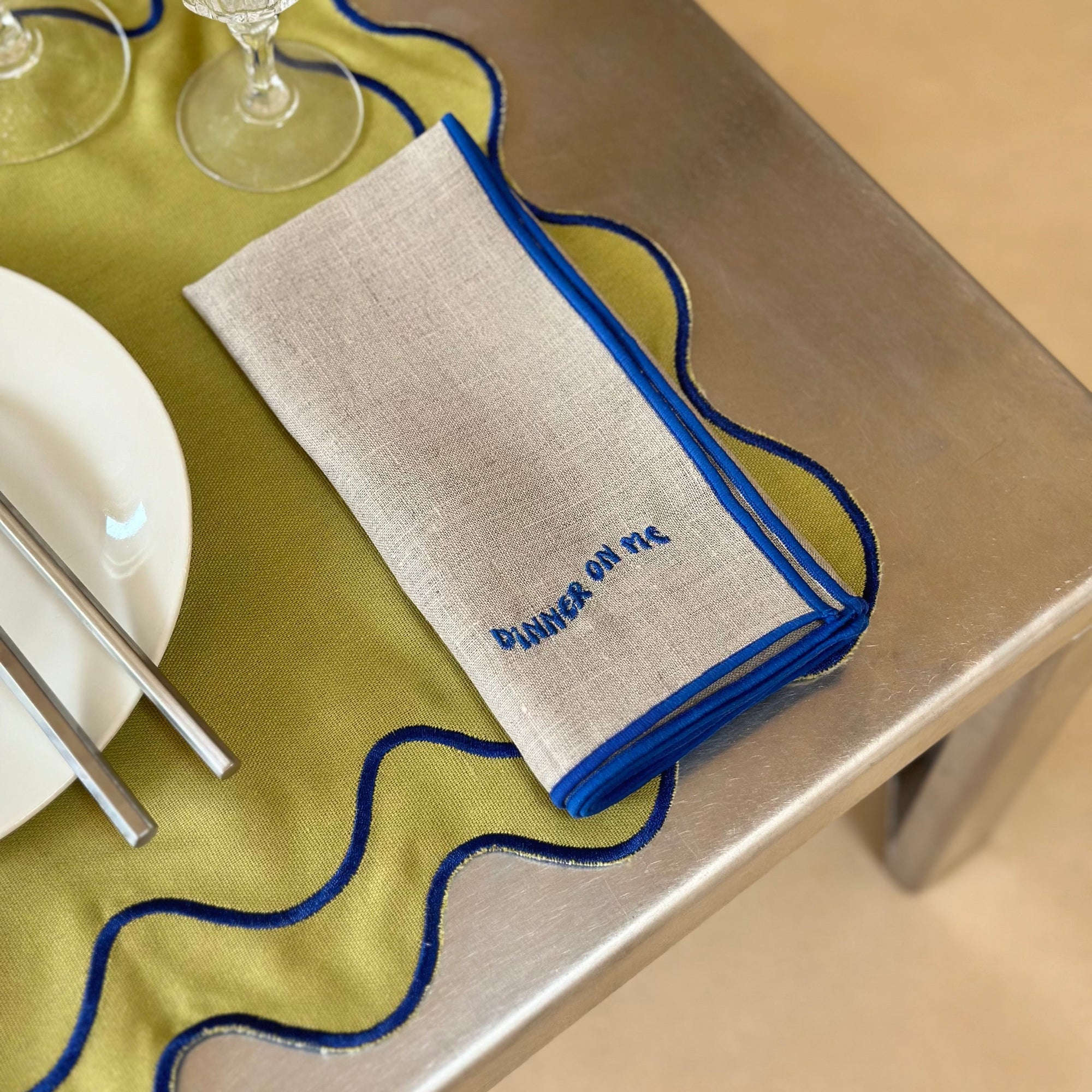 Dinner On Me Linen Napkins - Set of 2