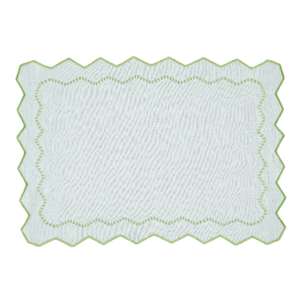 Alba Placemat, Aqua Green with Green