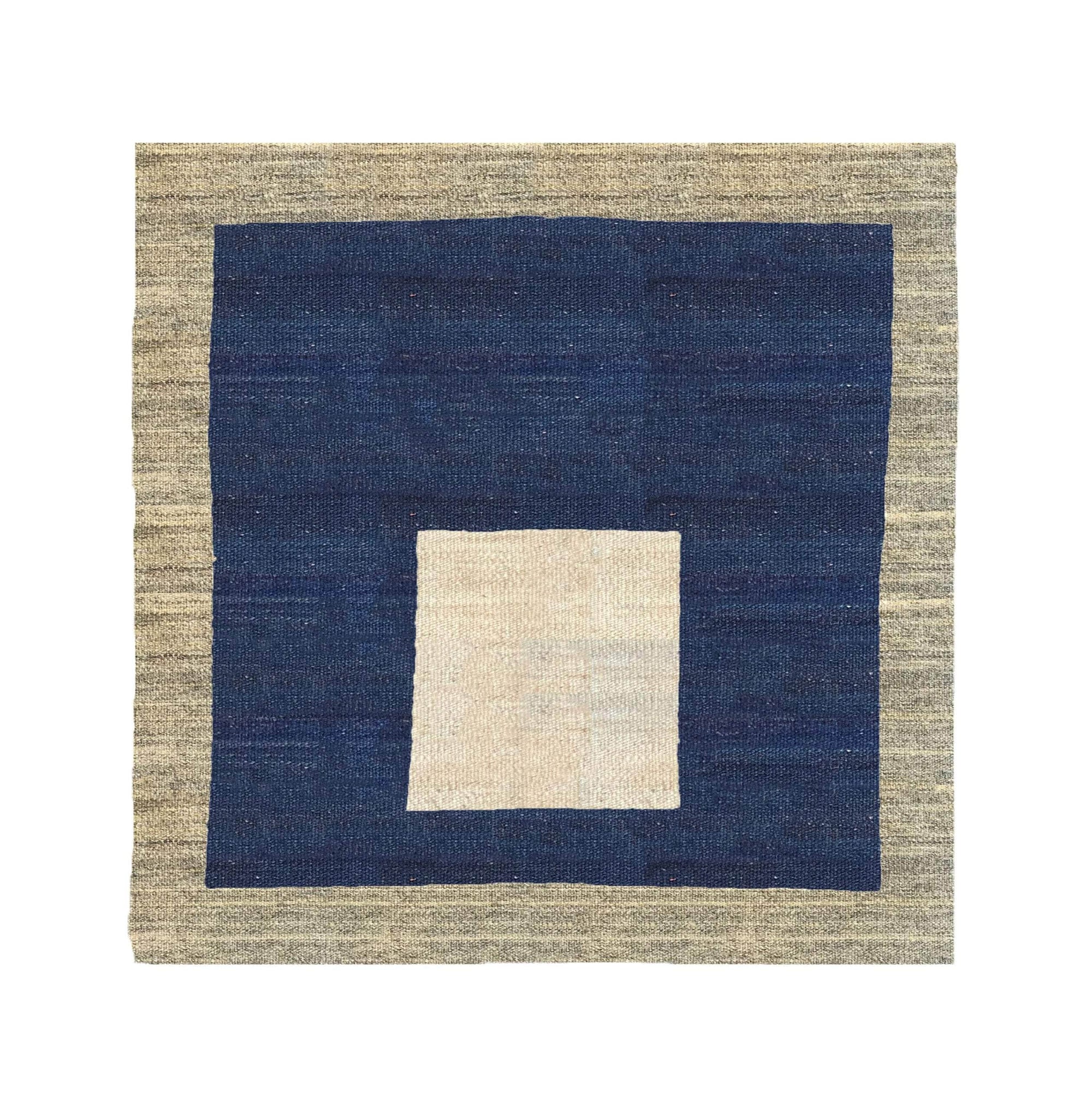 Squares Flatweave Rug - Navy