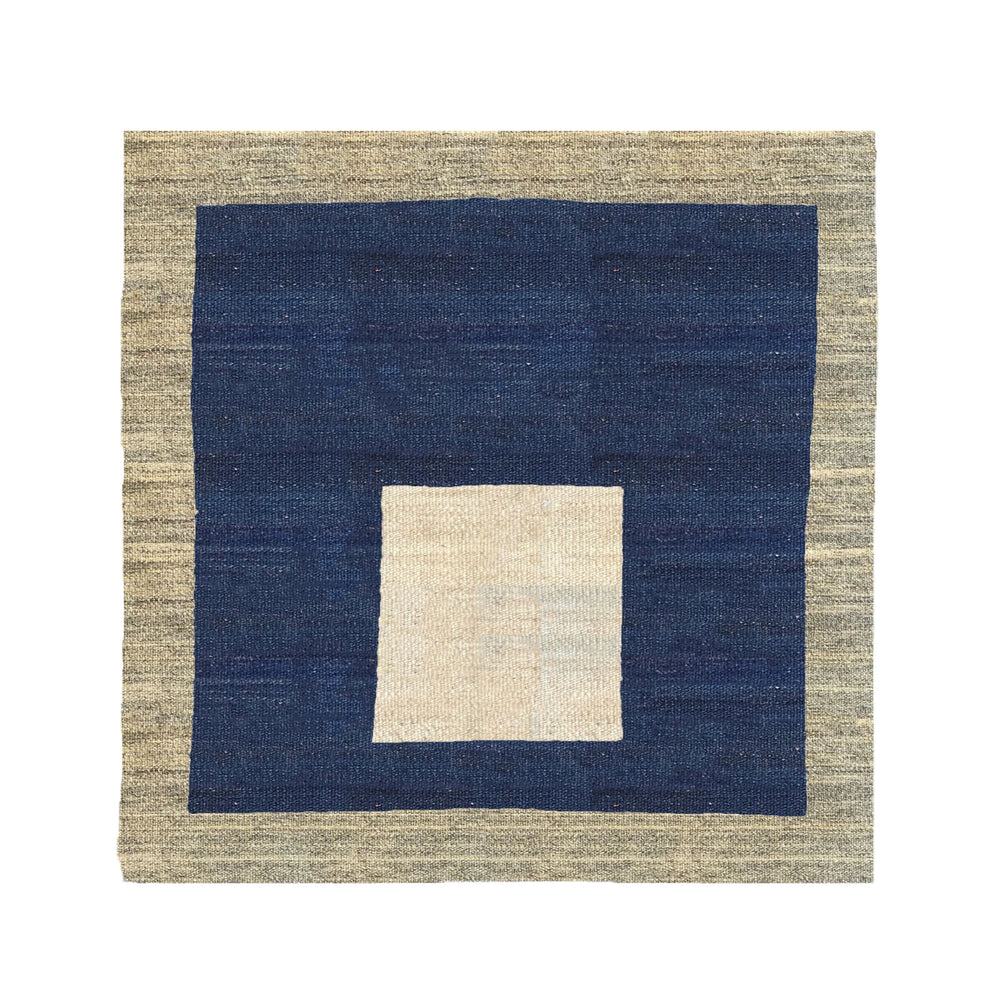 Squares Flatweave Rug - Navy