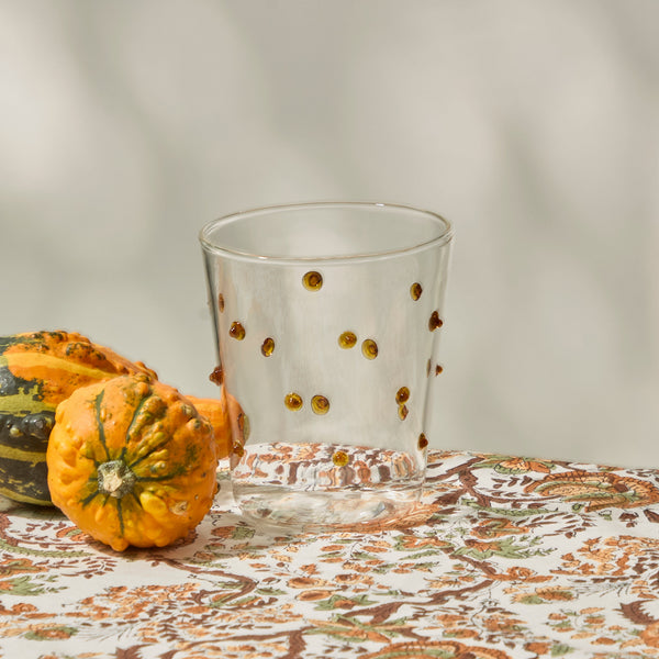 Amber Dotted Glasses (set of 4)