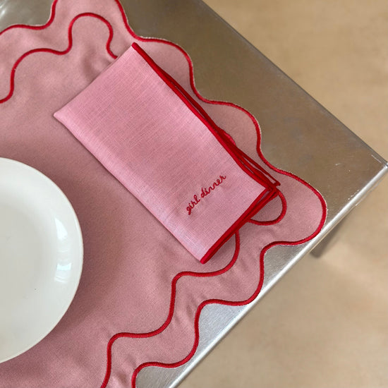 Girl Dinner Linen Napkins - Set of 2
