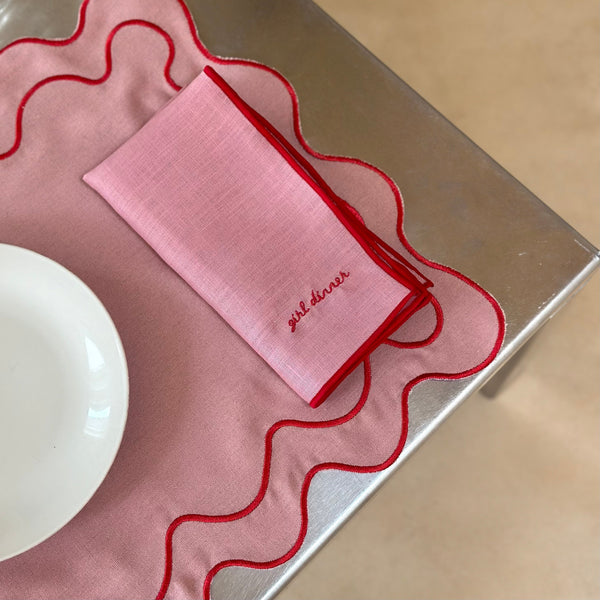 Girl Dinner Linen Napkins - Set of 2