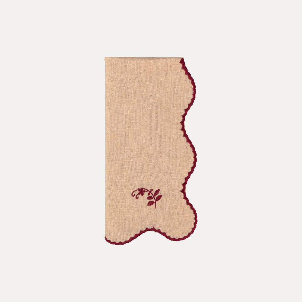 Jasmim Napkin, Salmon with Burgundy