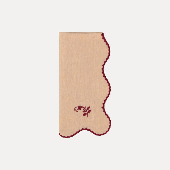 Jasmim Napkin, Salmon with Burgundy
