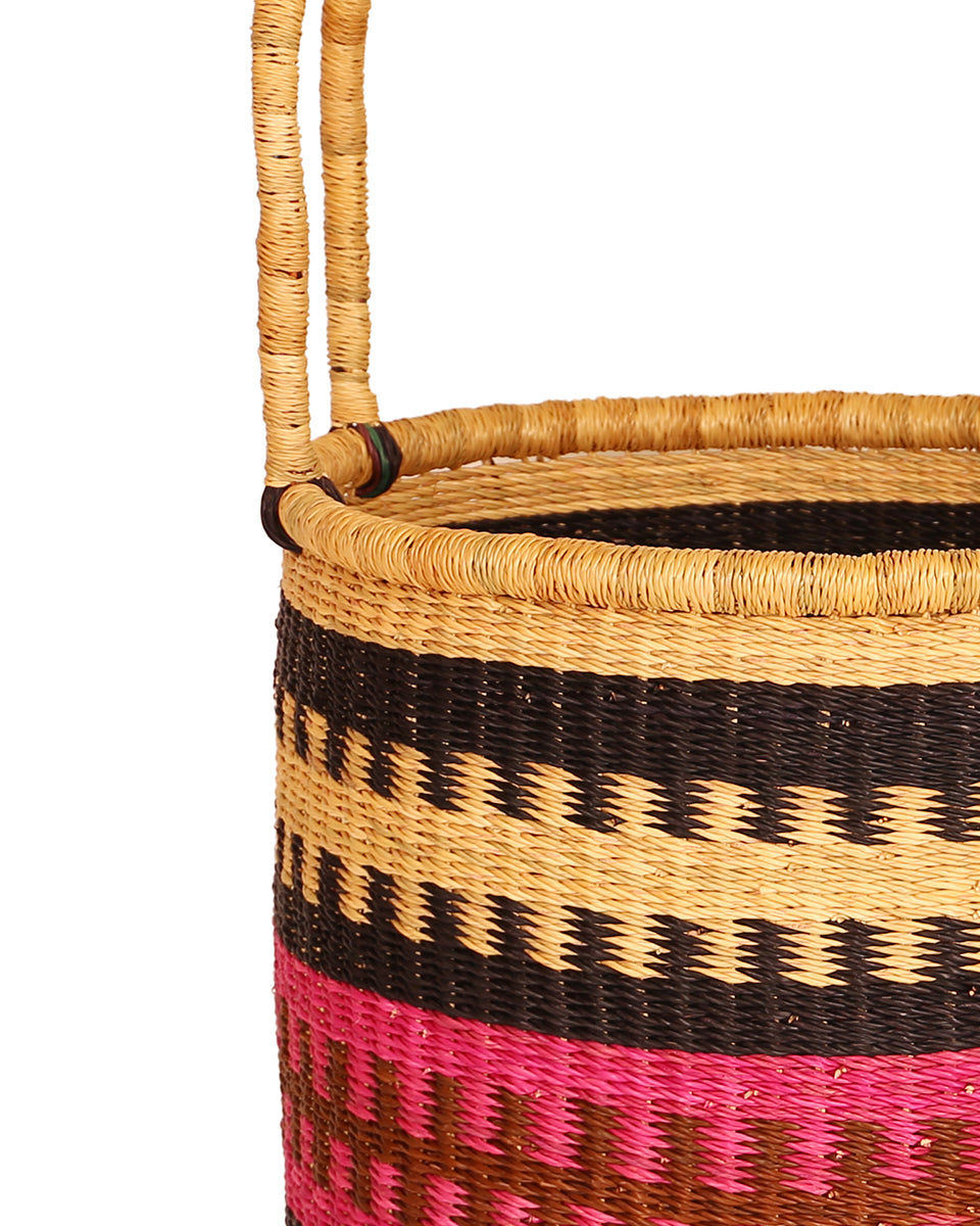 AFUA: Black, Pink & Brown Log or Laundry Basket