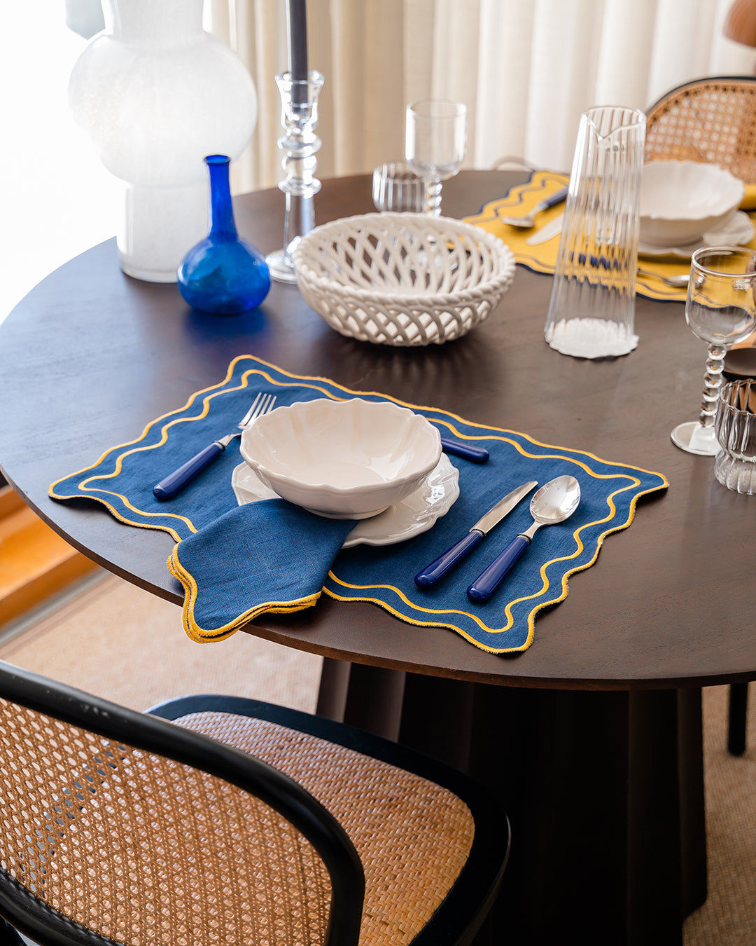 Beja Placemat, Blue with Yellow