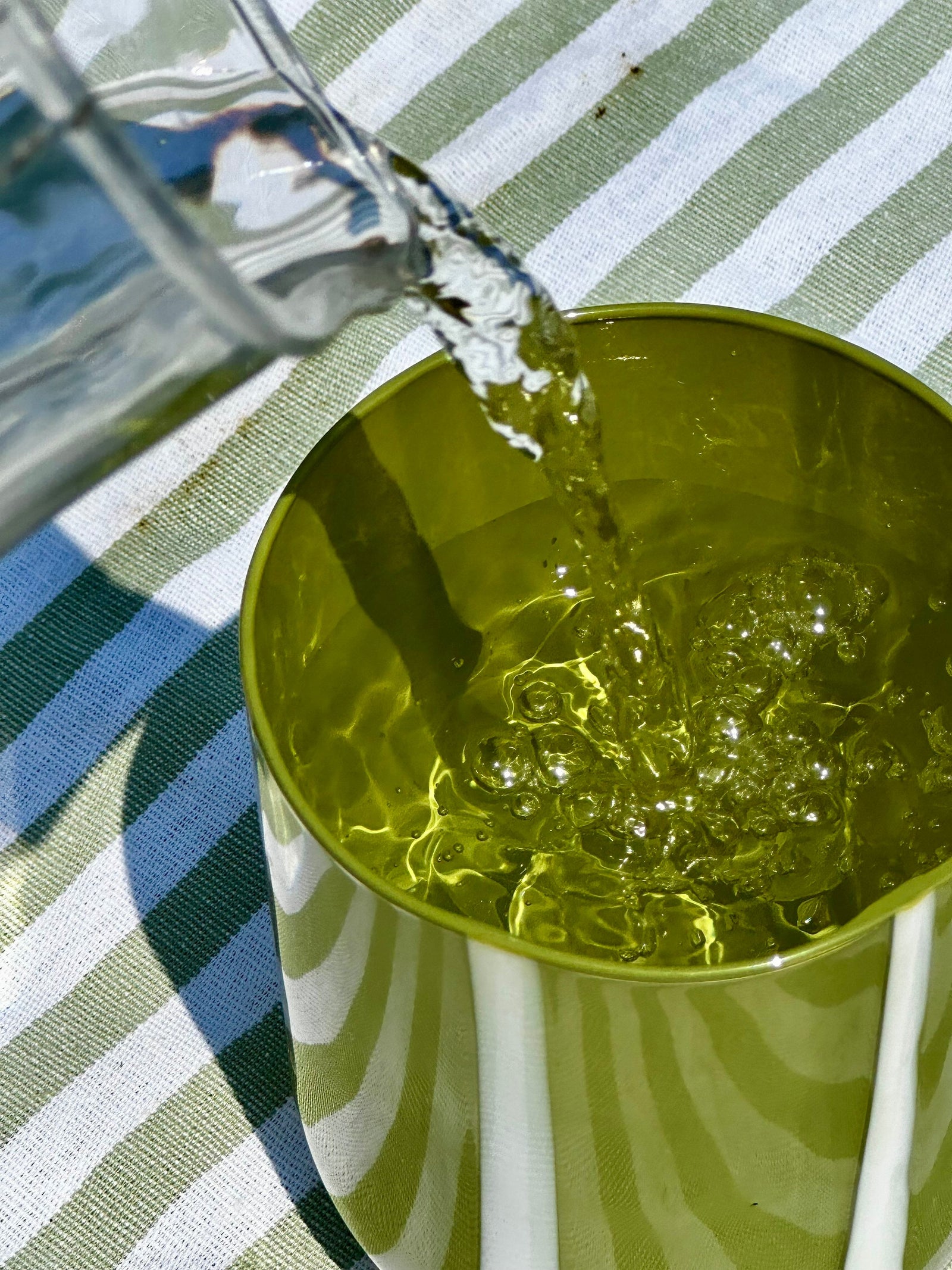 Atina Glassware | Olive & White