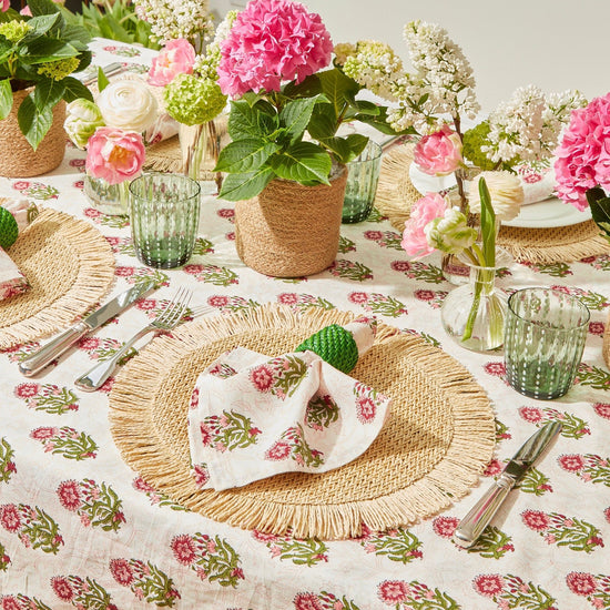 Elia Woven Rattan Round Fringed Placemats (set of 4)
