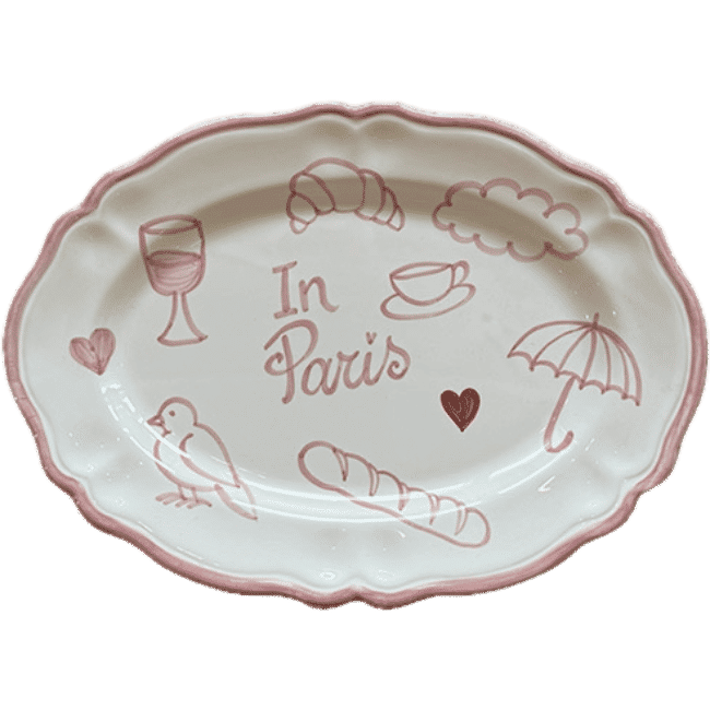 Oval Plate In Paris Pink