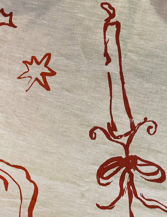 Christmas Feast Linen Tablecloth