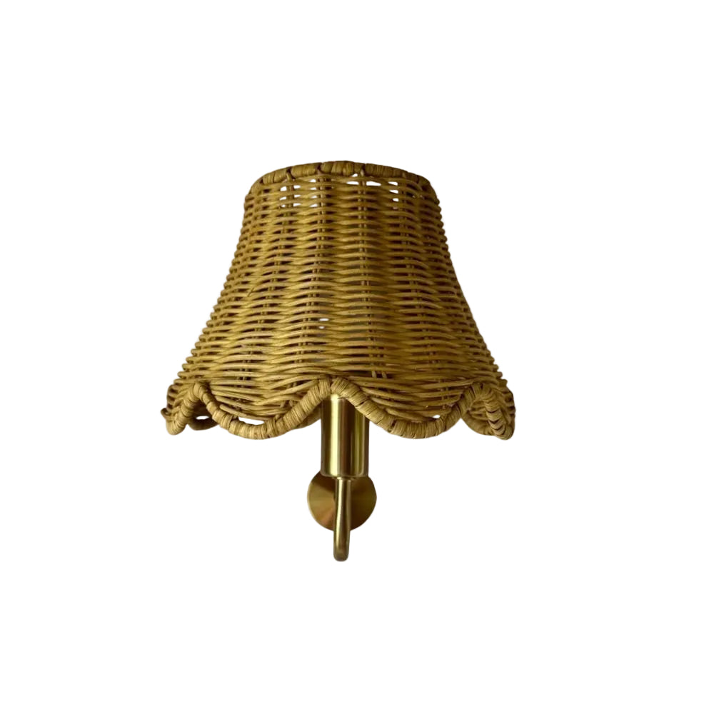Poppy Wall Light Rattan Scallop