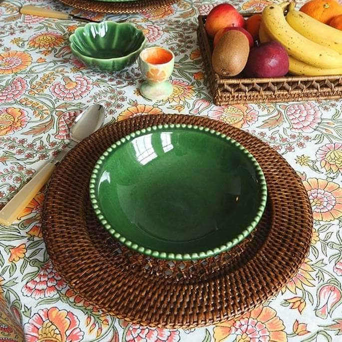 Green Scallop Ceramic Dip Bowls x 3