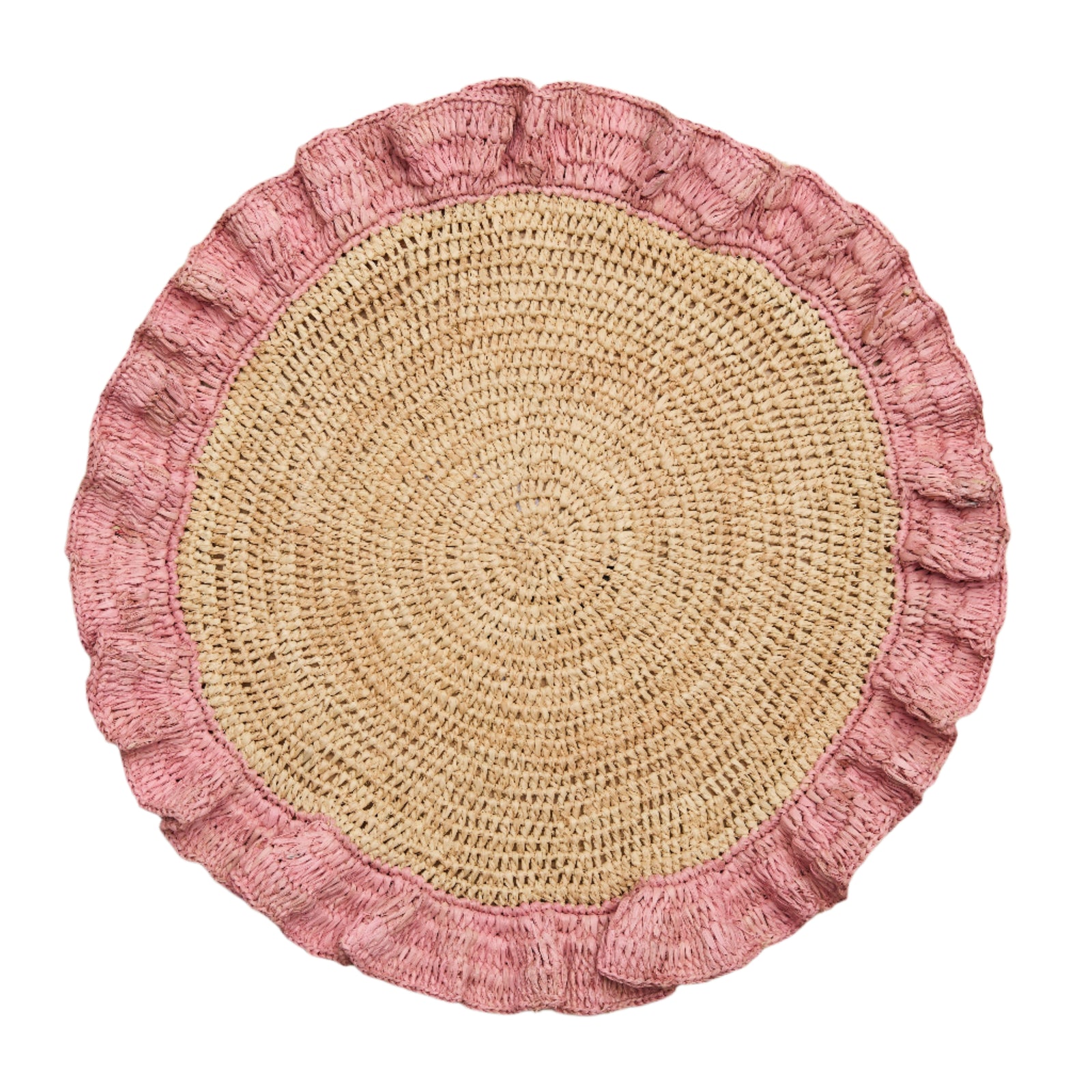 Handwoven Raffia Ruffle Placemat – Boho Chic Table Décor