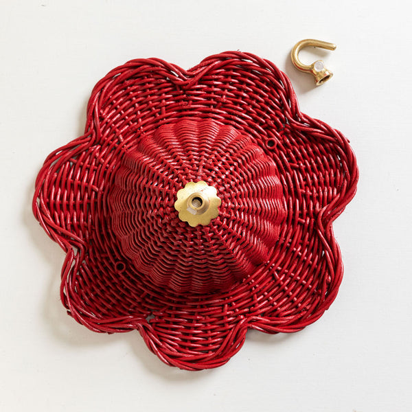 Mandala Rattan Ceiling Rose, Red